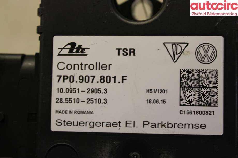 Styreenhet elektrisk parkbrems (EPB - Electric Parking Brake) til Porsche Cayenne 2010-2017 (92A) (92A) (PORSCHE|958 618 109 01||7P0907801F)