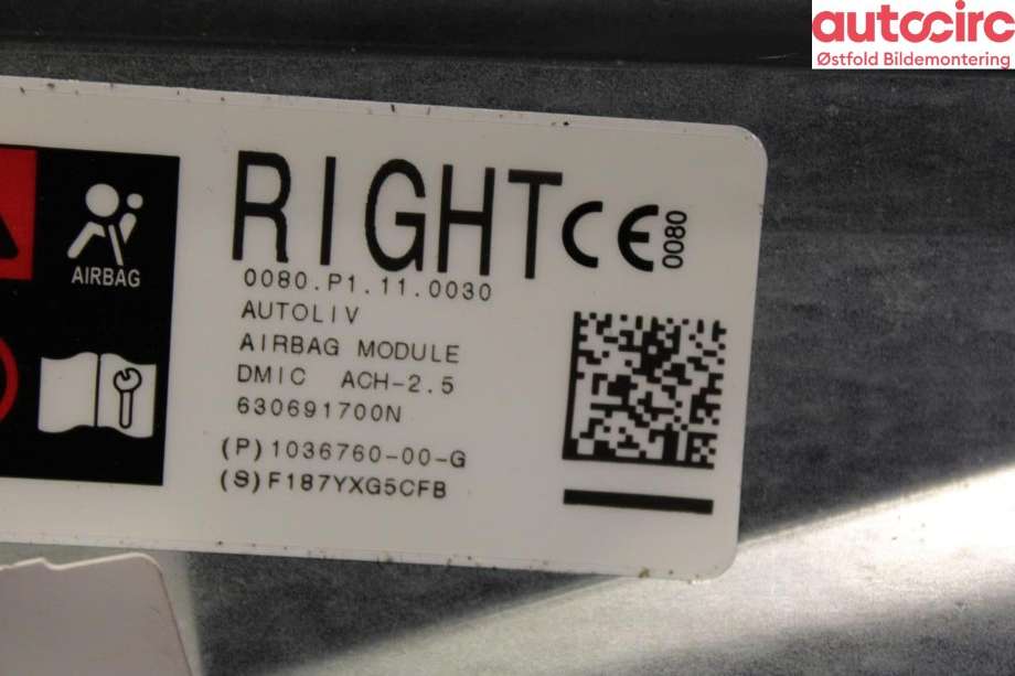 Airbag diverse til Tesla Model X 2016-->> (TESLA|1036760-00-G|)