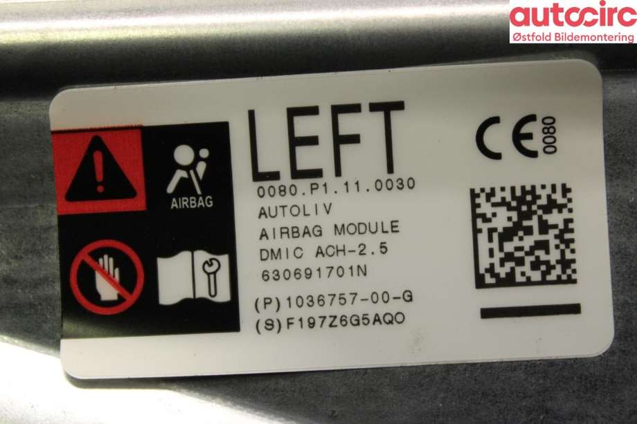 Airbag diverse til Tesla Model X 2016-->>  (TESLA|1036757-00-G|)