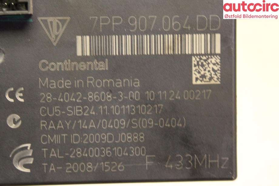 Styreenhet comfort (BCM) til Porsche Cayenne 2010-2017 (92A) (92A) (PORSCHE|7PP 907 064 DF||7PP907064DD)