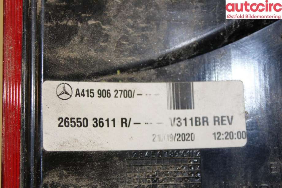 Baklykt høyre til Mercedes Citan 2012-2021 (W415) (W415) (MERCEDES|A 415 906 27 00|)