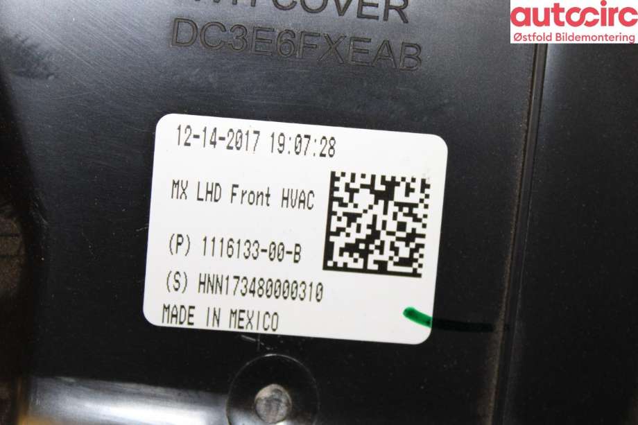 Varmeapparat til Tesla Model X 2016-->> (TESLA|1116133-00-B|)