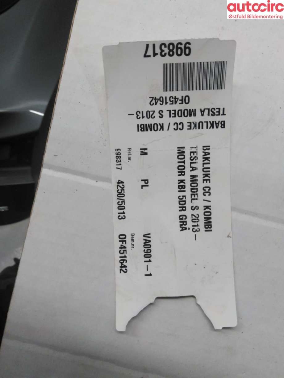 Bakluke combi til Tesla Model S 2013-2016 (Fase 1)  (TESLA|)