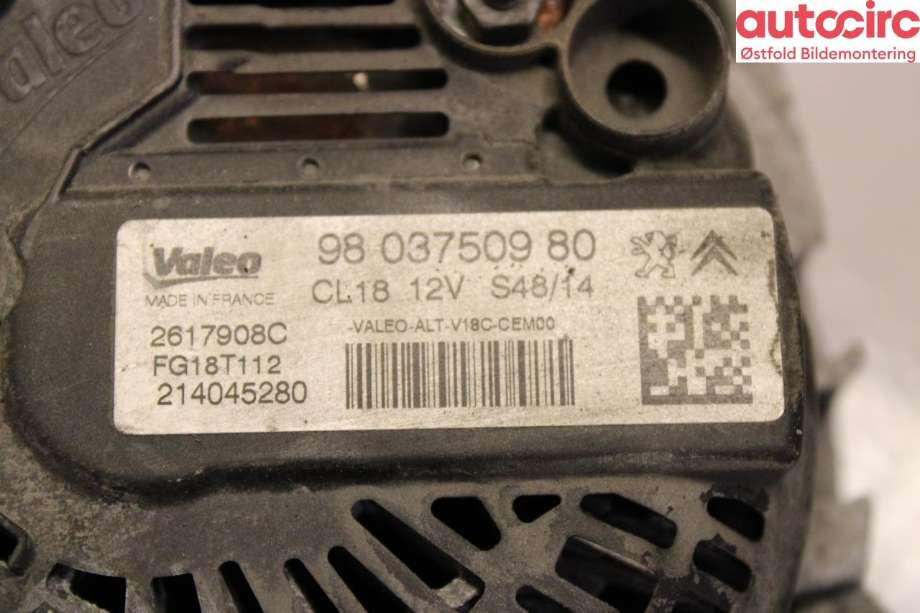 Dynamo til Peugeot Expert 2007-2016 (Type II)  (PEUGEOT|98 037 509 80|)