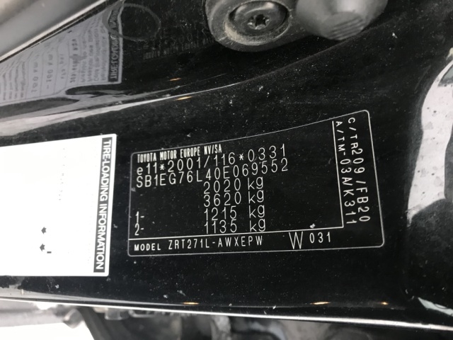 Toyota Avensis 2009-2015 (Type III, Fase 1) , Motorkode: 2ZR-FAE, Girkassekode: 