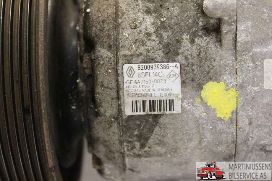 Aircondition kompressor til Renault Megane 2009-2016 Type III  (RENAULT|8200939386A|)