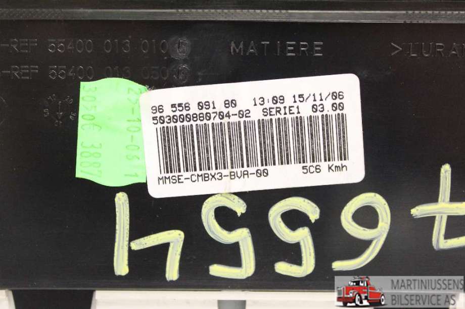 Speedometer til Citroën C5 2005-2008 (Type I, Fase 2) (CITROEN|9655609180|)