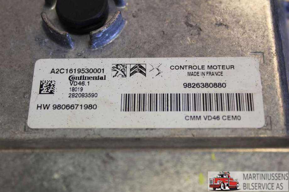 Styreenhet motor til Peugeot 3008, 2016-->> (Type II)  (PEUGEOT|9806671980)