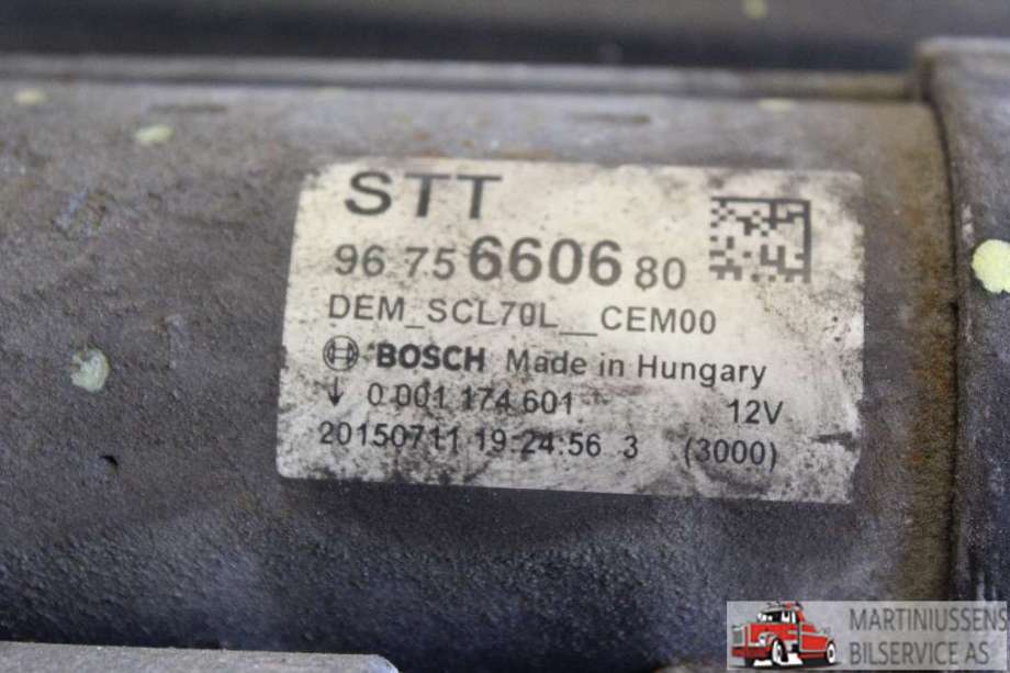 Starter diesel til Citroën Berlingo 2015-2019 (Type II, Fase 2)  (CITROEN|96 75 6606 80|)