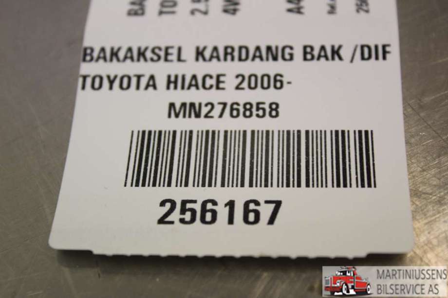 Mellomaksel til Toyota Hiace 2007-2012 (Fase 3)  (TOYOTA|)