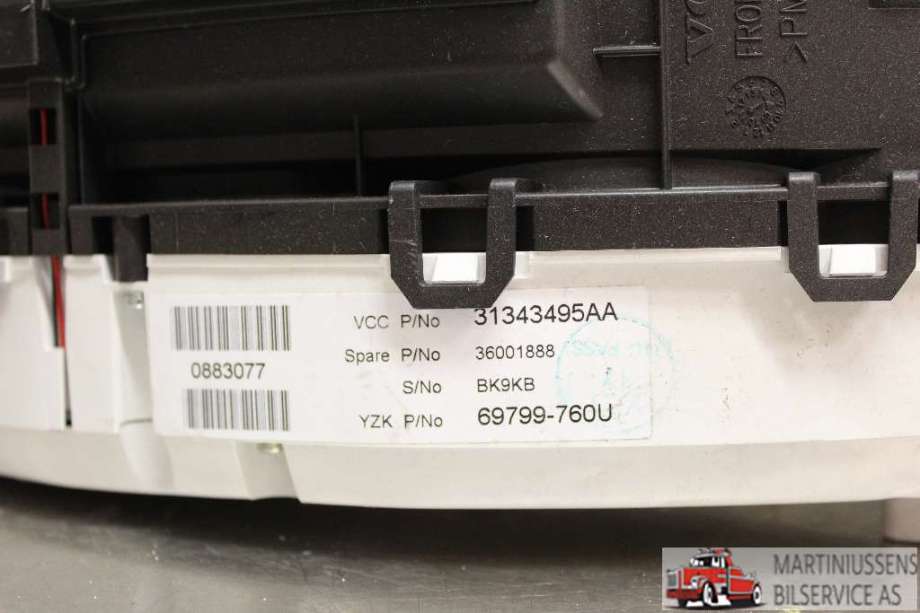 Speedometer til Volvo V60 2010-2013 (Type I, Fase 1)  (VOLVO|31343495AA|)