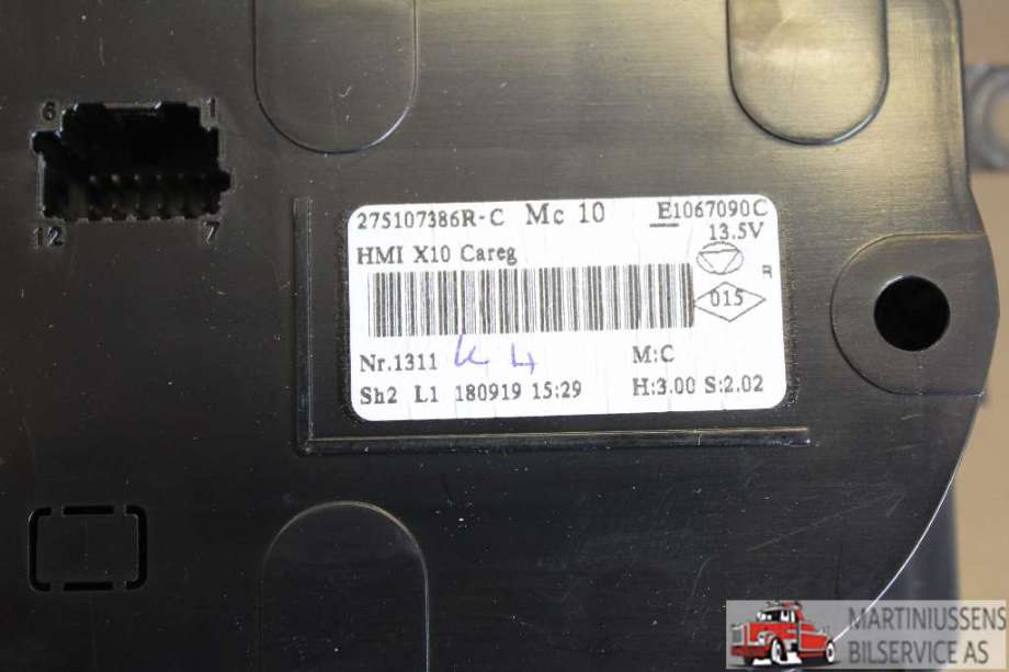 Varmeapparat betjening til Renault Zoe 2013-2019 (Fase 1)  (RENAULT|275107386R-C|)