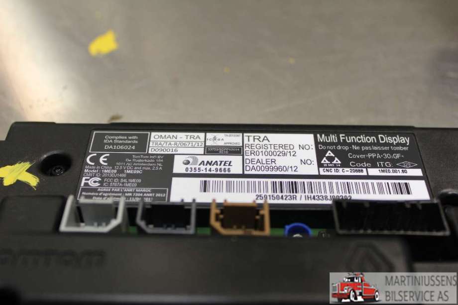 Multimedia display (MCU - Media Controller Unit) til Renault Zoe, 2013-2019 (Fase 1)  (RENAULT|1H4338J00392)
