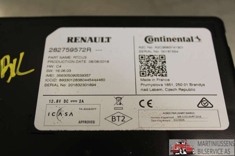 Styreenhet diverse til Renault Zoe 2013-2019 (Fase 1)  (RENAULT|282759572R|)