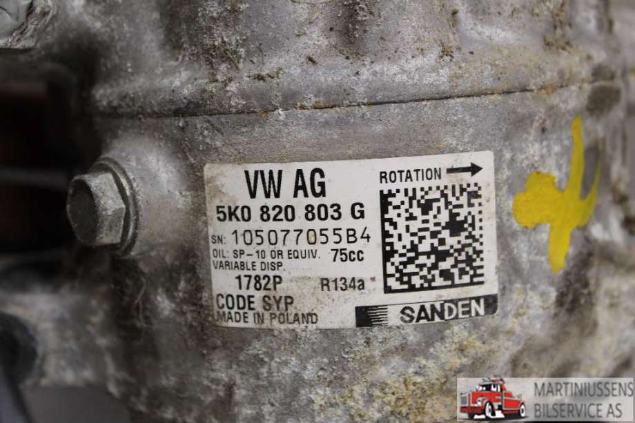 Aircondition kompressor til Škoda Yeti 2014-2017 (Fase 2)  (SKODA|5K0 820 803 G|)