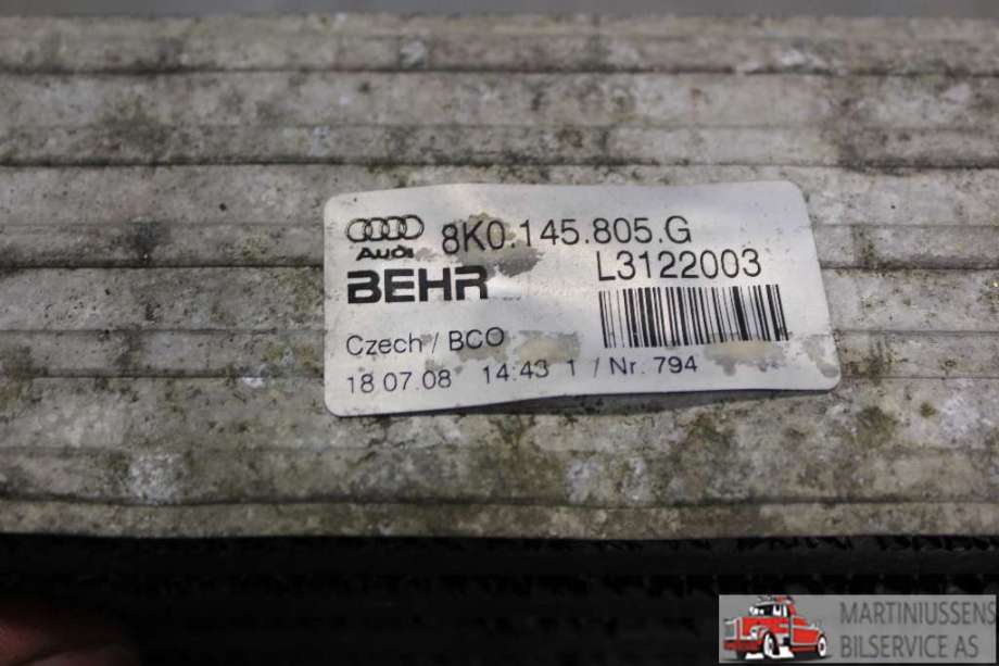 Intercooler til Audi A4, 2007-2014 (Type IV) (B8) (B8) (AUDI|8K0.145.805.G)