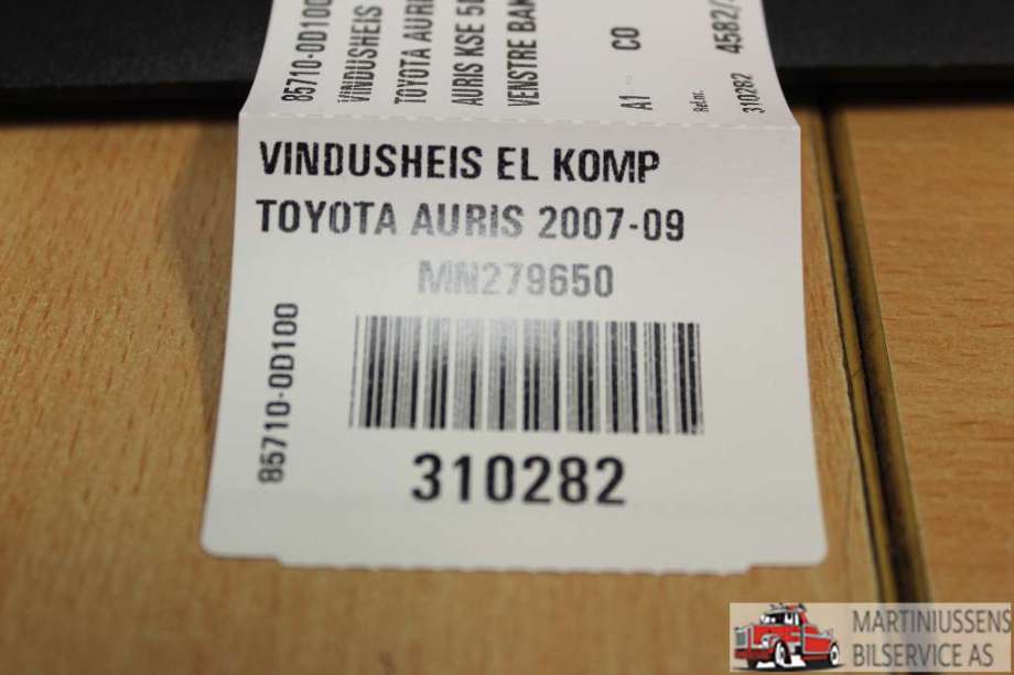 Ruteheis venstre til Toyota Auris 2007-2010 (Type I, Fase 1)  (TOYOTA|85720-02230-B|)