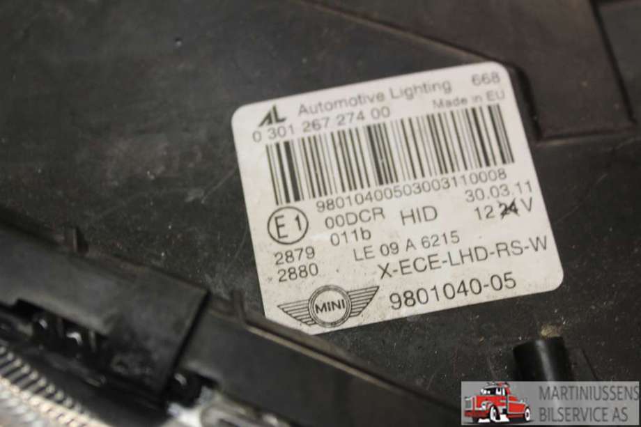 Frontlykt høyre halogen til Mini Countryman 2010-2016 (R60) (R60) (MINI|9801040-05|)