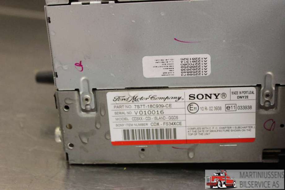 Bilstereo til Ford Mondeo 2007-2010 (Type IV, Fase 1)  (FORD|7S7T-18C939-CE|)