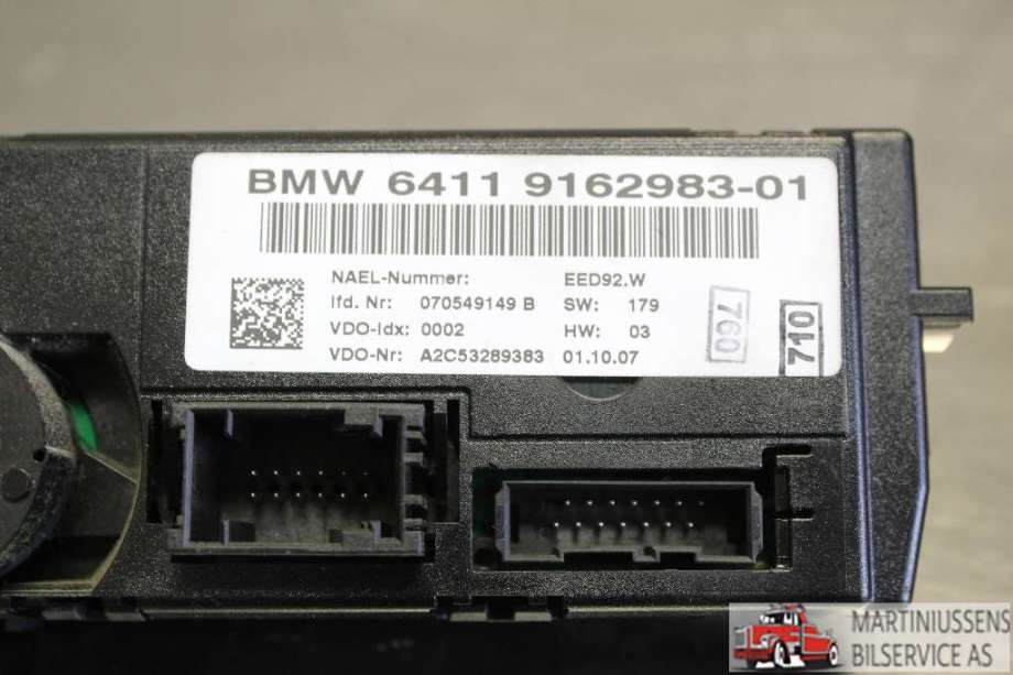 Varmeapparat betjening til BMW 3-Serie 2005-2011 (E90/E91/E92/E93) (E90/E91/E92/E93) (BMW|6411 9162983-01|)