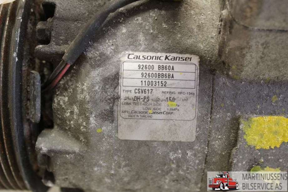 Aircondition kompressor til Nissan Qashqai 2010-2014 (Type I, Fase 2) (NISSAN|92600 BB60A|)