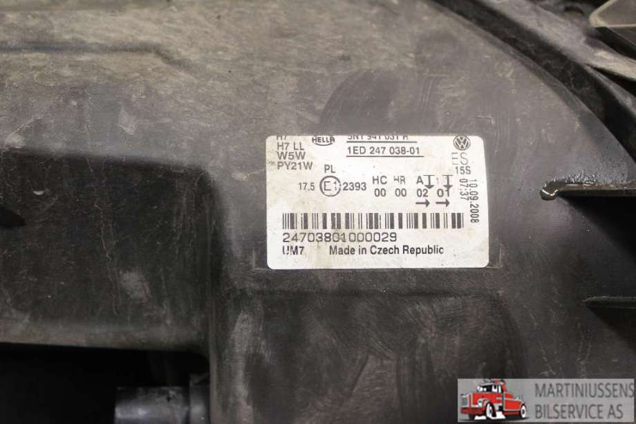 Frontlykt venstre halogen til VW Tiguan 2007-2011 (Type I, Fase 1)  (VOLKSWAGEN|1ED 247 038-01|)