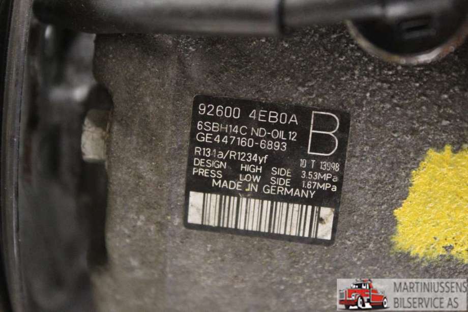 Aircondition kompressor til Nissan Qashqai 2014-2021 (Type II)  (NISSAN|92600 4EBOA|)