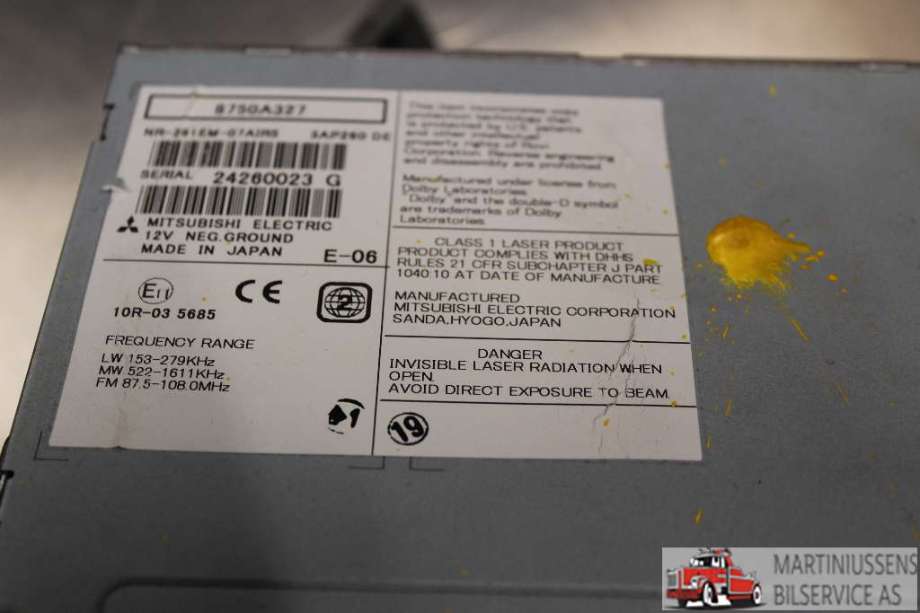 Bilstereo til Mitsubishi Outlander 2010-2012 (Type II, Fase 2)  (MITSUBISHI|24260023 G|)