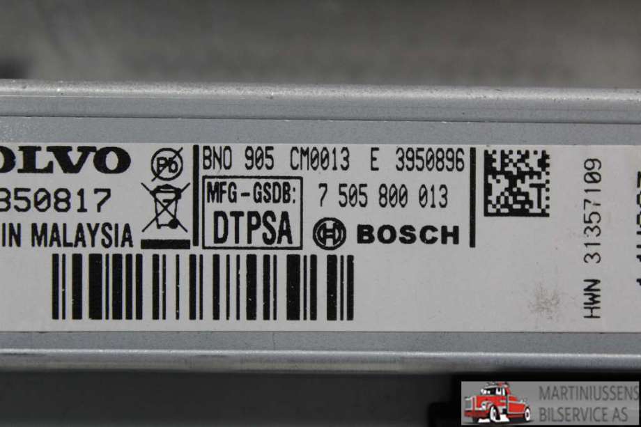 Multimedia display (MCU - Media Controller Unit) til Volvo V40 2012-2019  (VOLVO||7 505 800 013)
