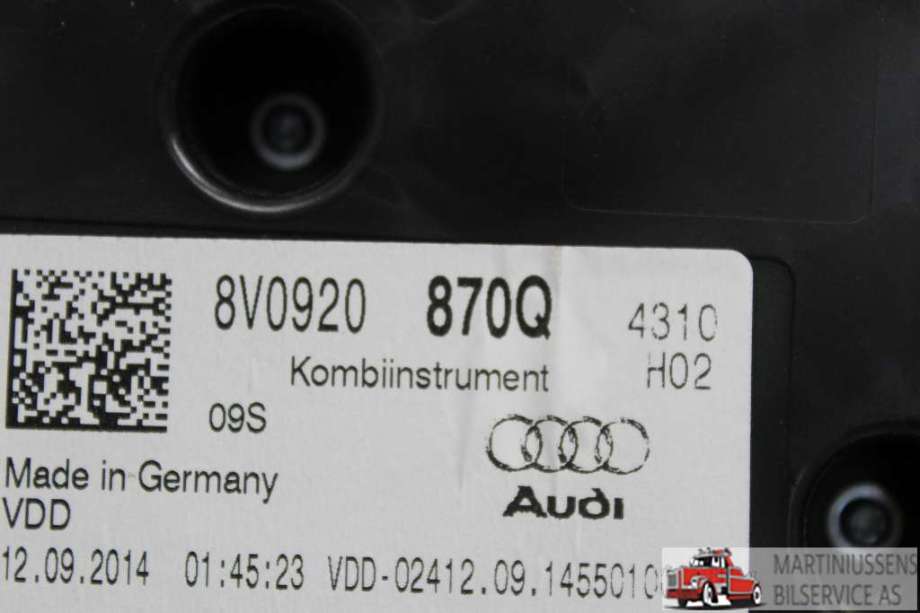 Speedometer til Audi A3 2012-2016 (Type III, Fase 1)  (AUDI||8V0920 870Q)