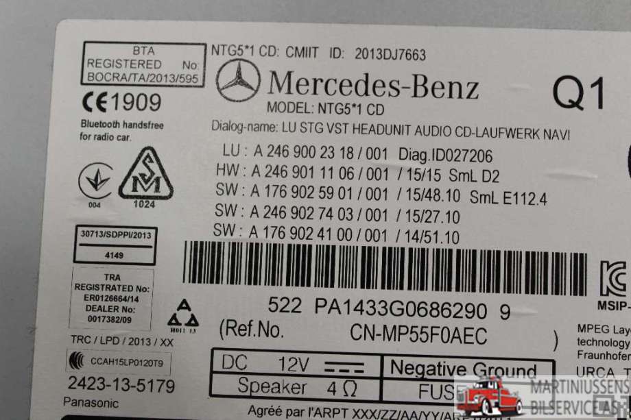 Bilstereo til Mercedes GLA 2014-2020 (X156) (X156) (MERCEDES||A 246 900 23 18)