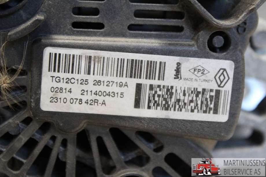 Dynamo til Renault Clio 2012-2016 (Type IV, Fase 1)  (RENAULT||TG12C125 2612719A)
