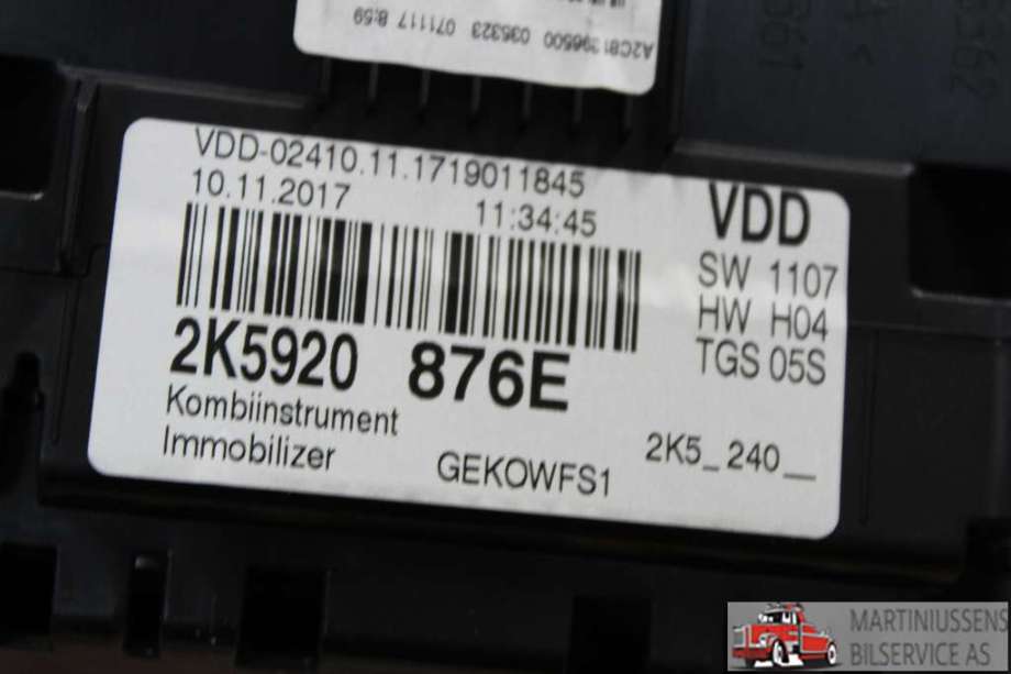 Speedometer til VW Caddy 2015-2020 (Type III, Fase 3)  (VOLKSWAGEN||2K5920 876E)
