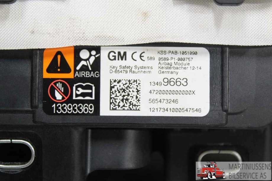 Airbag passasjer til Opel Astra K 2015-->>  (OPEL||KSS-PAB-1051090)