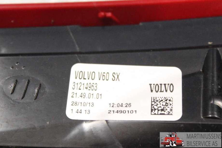 Baklykt venstre til Volvo V60/V60 CC 2013-2018 (Type I, Fase 2)  (VOLVO|)