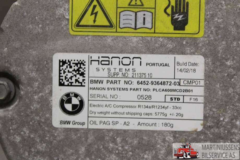 Aircondition kompressor til BMW 3-Serie, 2012-2018 (F30/F31/F34) (F30/F31/F34) (BMW|)