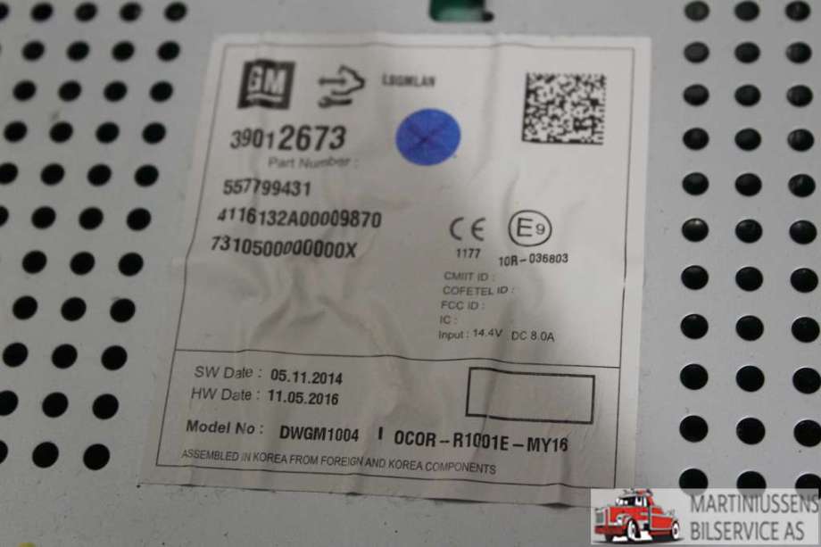 Bilstereo til Opel Corsa E 2015-2019  (OPEL||557799431)