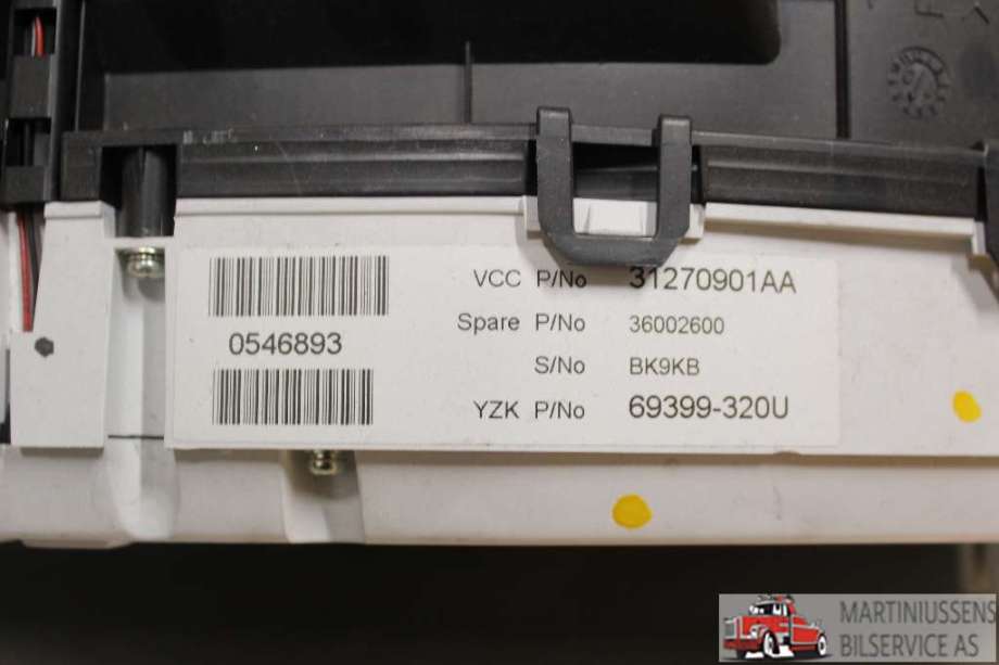 Speedometer til Volvo V70 2007-2013 (Type III, Fase 1) (VOLVO||69399-320U)