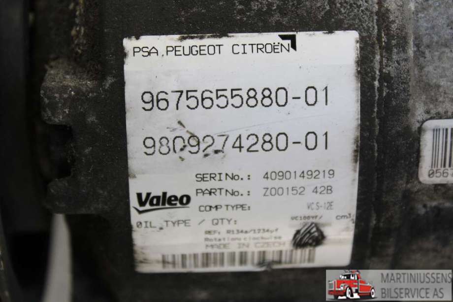 Aircondition kompressor til Peugeot 308 2013-2021 (Type II)  (PEUGEOT||9675655880-01)