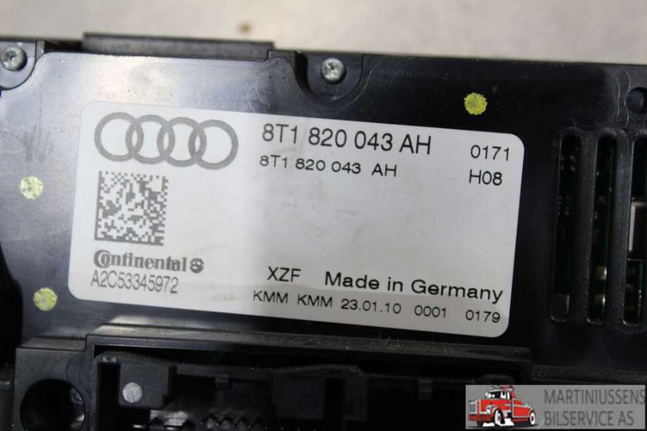 Varmeapparat betjening til Audi A4 2007-2014 (Type IV) (B8) (B8) (AUDI|8T1.820.043.AH|)