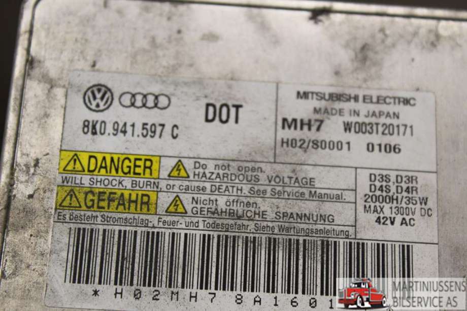 Styreenhet xenon/ballast til Audi A4 2007-2014 (Type IV) (B8) (B8) (AUDI|8K0.941.597.C|)