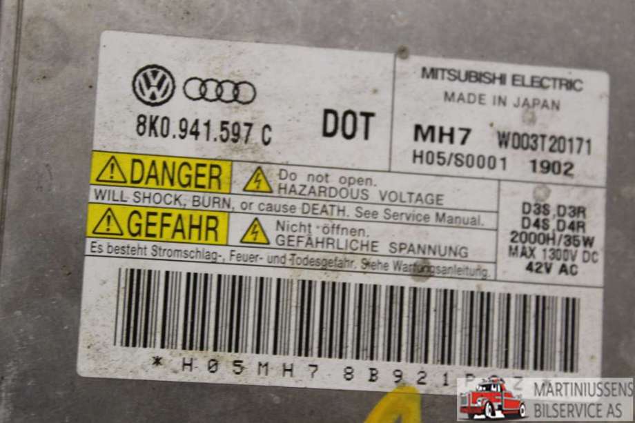 Styreenhet xenon/ballast til VW Caddy 2010-2015 (Type III, Fase 2)  (|8K0.941.597 C)