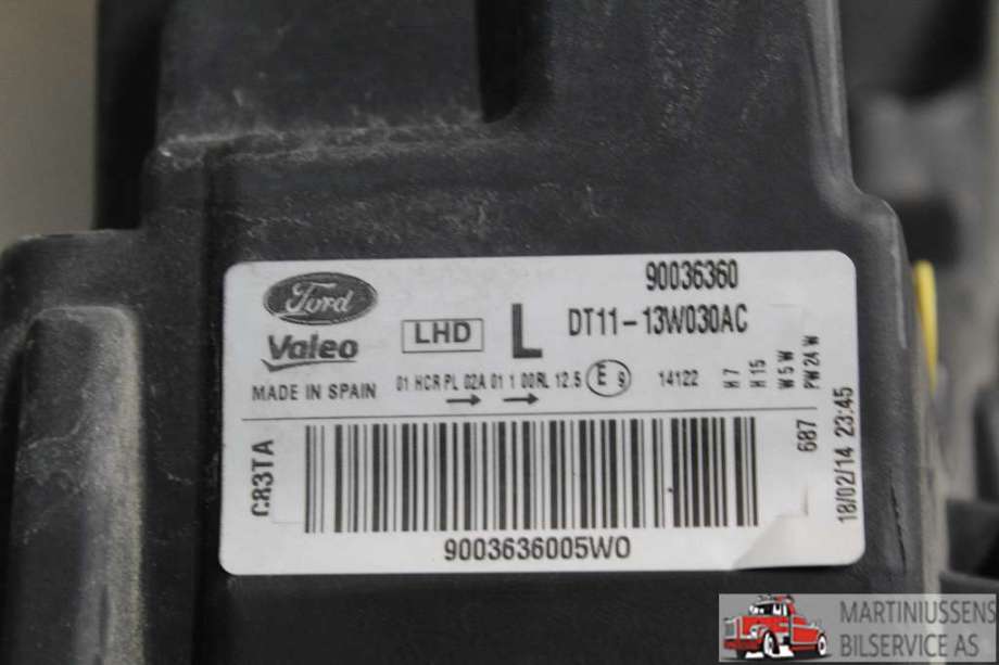 Frontlykt venstre halogen til Ford Transit Connect 2013-2018 Type II, Fase 1 (FORD||13W030AC)