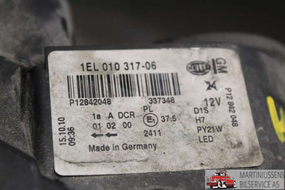 Frontlykt høyre halogen til Saab 9-3 2008-2011 (Type II, Fase 2)  (SAAB||1EL 010 317-06)