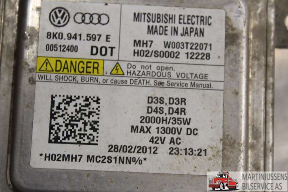 Styreenhet xenon/ballast til Audi A4 2007-2014 (Type IV) (B8) (B8) (AUDI|8K0941597E||8K0.941.597 E)
