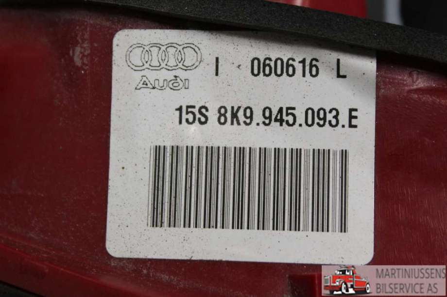 Baklykt venstre indre til Audi A4 2007-2014 (Type IV) (B8) (B8) (AUDI||15S 8K9.945.093.E)
