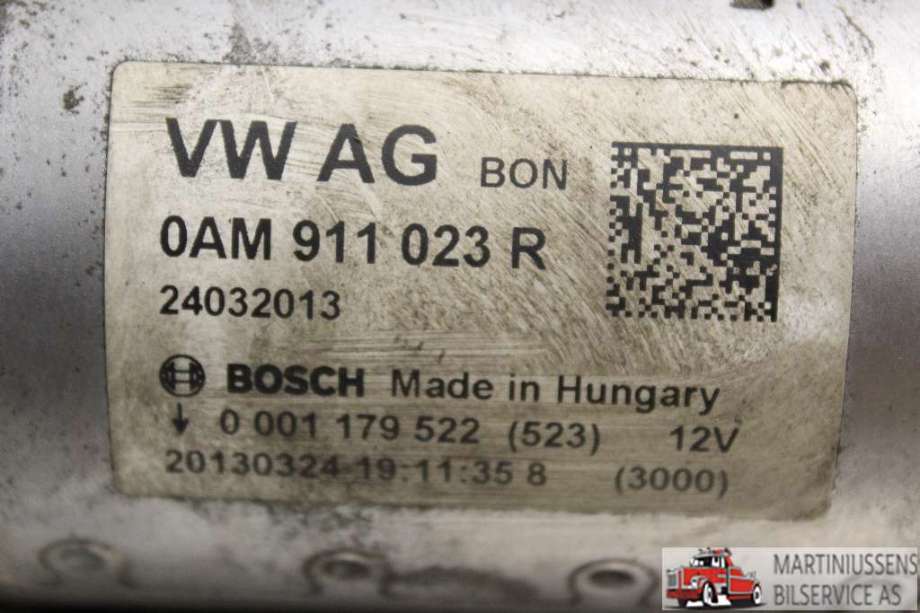 Starter til Audi A3 2012-2016 (Type III, Fase 1)  (AUDI|0AM 911 023 R|)