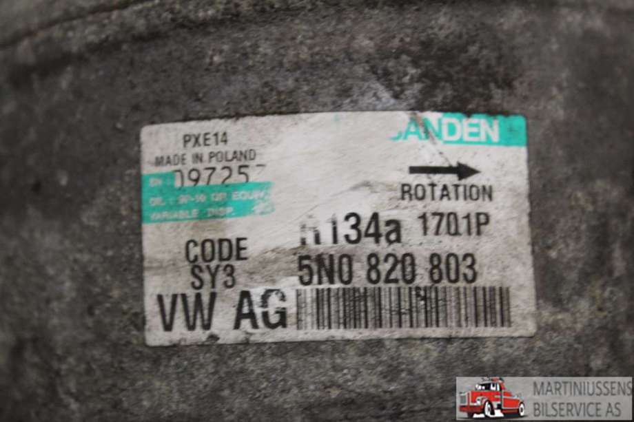 Aircondition kompressor til VW Passat 2005-2010 (B6) (B6) (VOLKSWAGEN|5NO 820 803|)