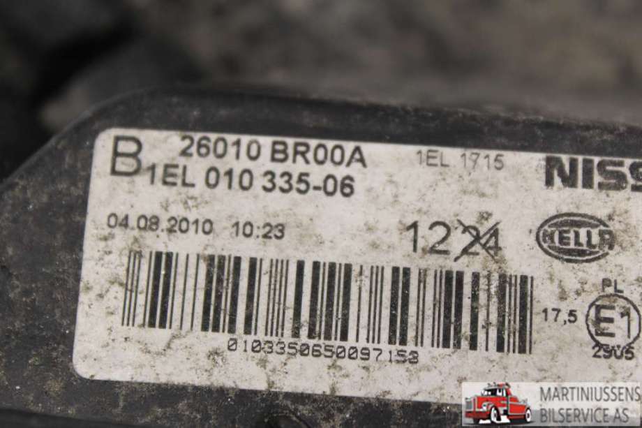 Frontlykt høyre halogen til Nissan Qashqai 2010-2014 (Type I, Fase 2) (NISSAN||1EL 210 335-06)