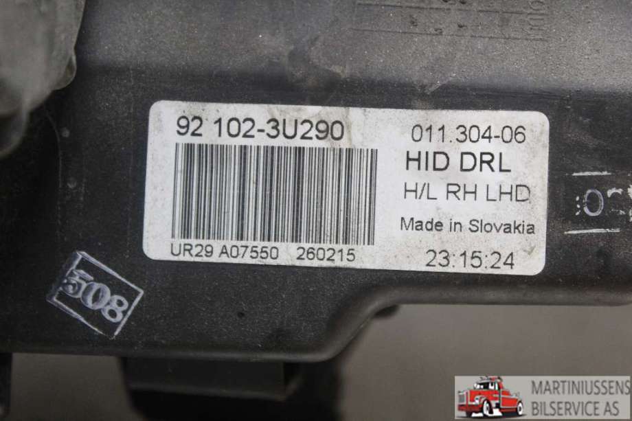 Frontlykt høyre xenon til Kia Sportage 2010-2016 (Type III)  (KIA||92 102-3U290)